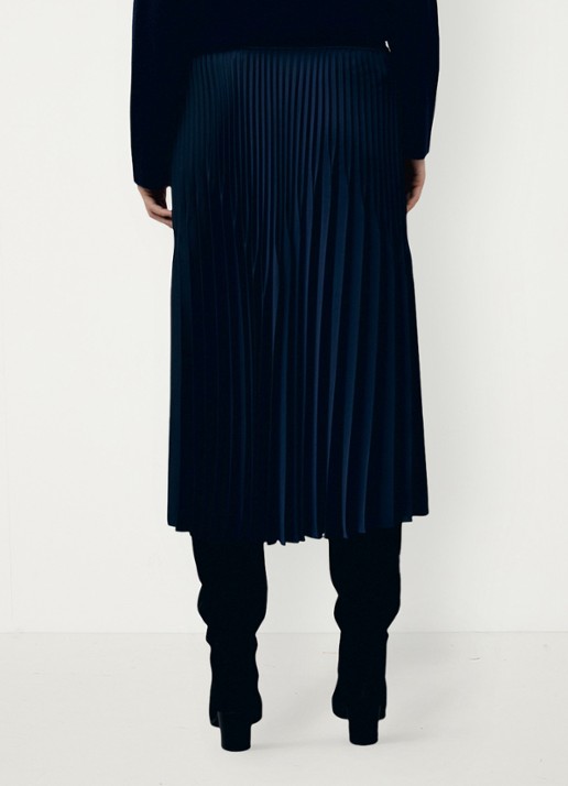 Gerard Darel Trixie midi rok met plooien - achterkant 5 blauw