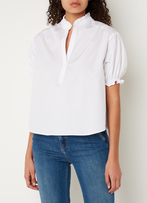 Gerard Darel Tuniek met opstaande kraag en pofmouw - detail 3 wit