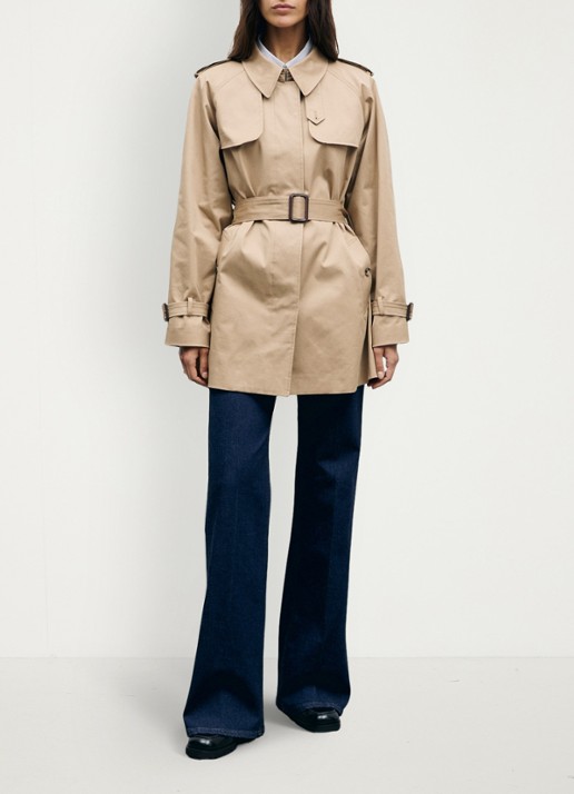 Gerard Darel Vania trenchcoat met ceintuur - detail 2 beige