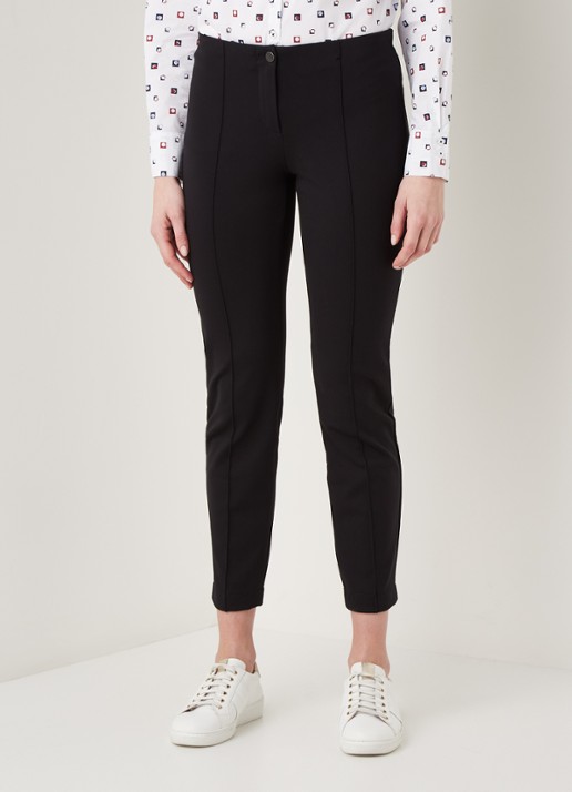 Gerry Weber Roxane mid waist slim fit cropped pantalon met stretch - detail 2 zwart