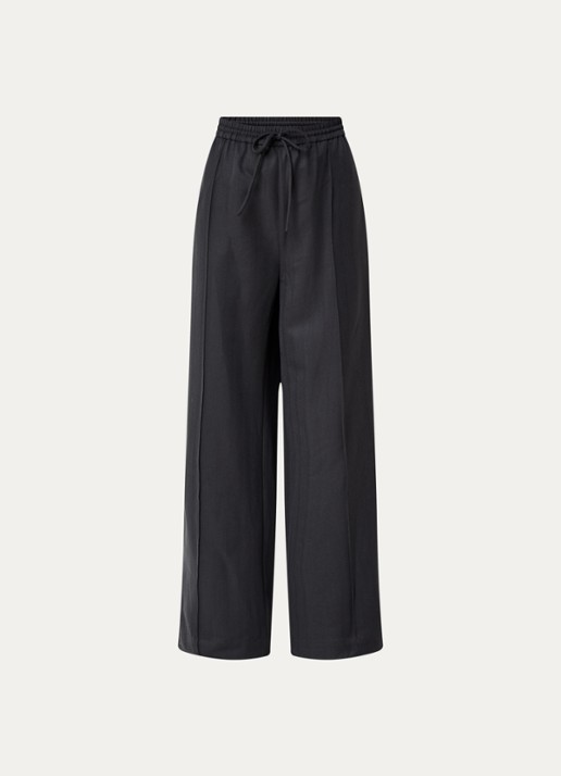 Gestuz Alezia mid waist loose fit trackpants met steekzakken - voorkant 3 donkergrijs