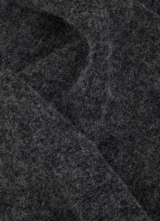 Gestuz Alpha sjaal met capuchon 300 x 25 cm - detail donkergrijs