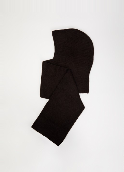 Gestuz Alpha sjaal met capuchon 300 x 25 cm - voorkant 2 antraciet