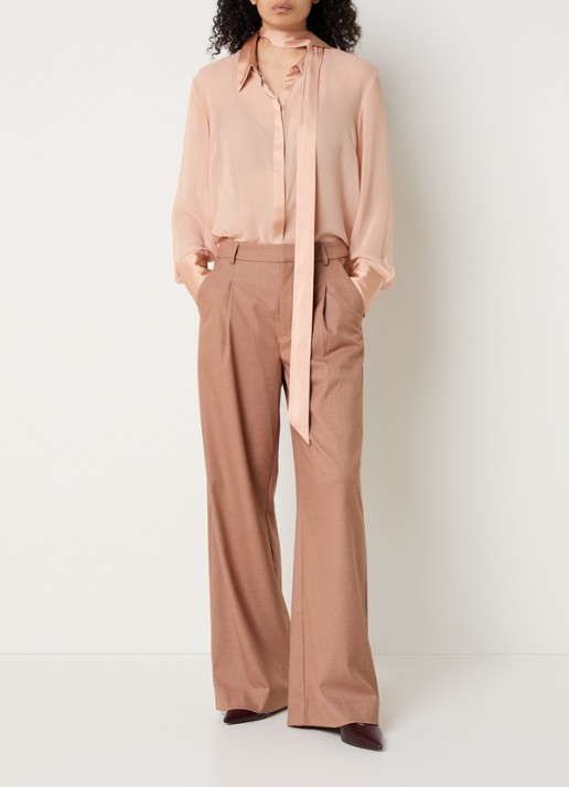 Gestuz GZchif semi-transparante blouse met sjaalkraag - voorkant 3 oudroze