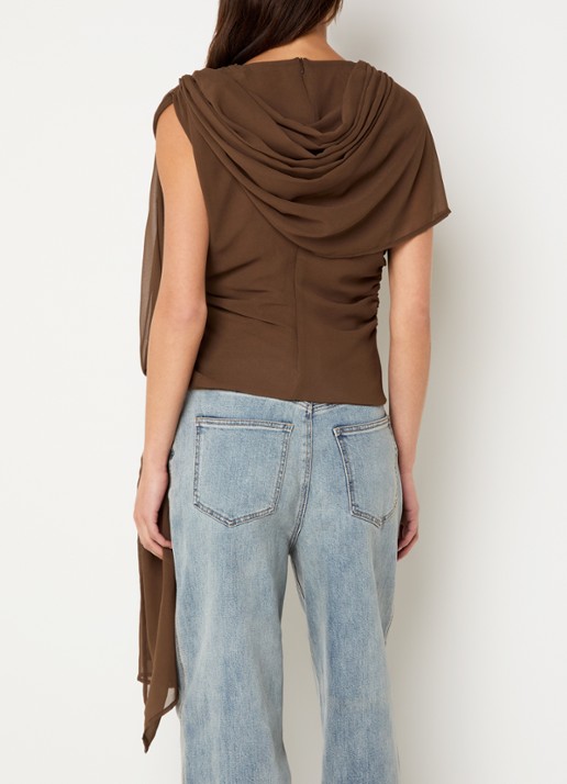 Gestuz Gzdarly Blouse - achterkant 4 hazelnootbruin