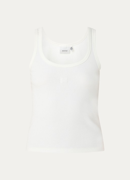 Gestuz GZdrew tanktop met logoborduring - voorkant wit