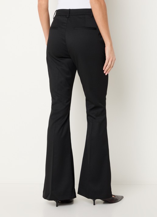 Gestuz GZlourina high waist flared fit pantalon - achterkant 2 zwart