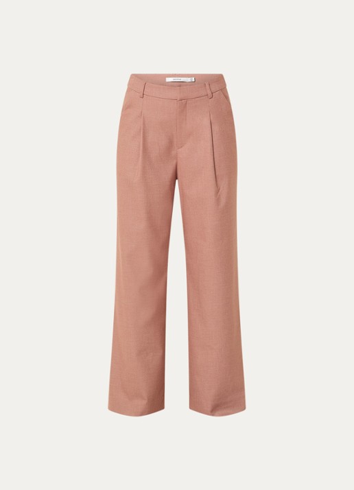Gestuz GZpaula high waist loose fit pantalon met steekzakken - voorkant roodbruin