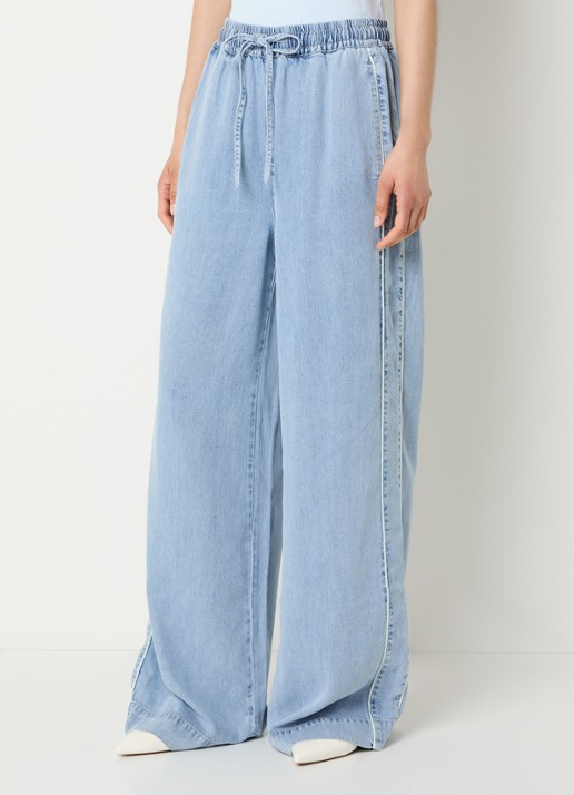 Gestuz GZsea high waist loose fit broek van chambray