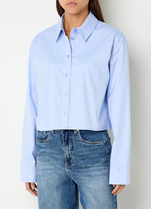 Gestuz GZyork cropped blouse - detail 4 lichtblauw