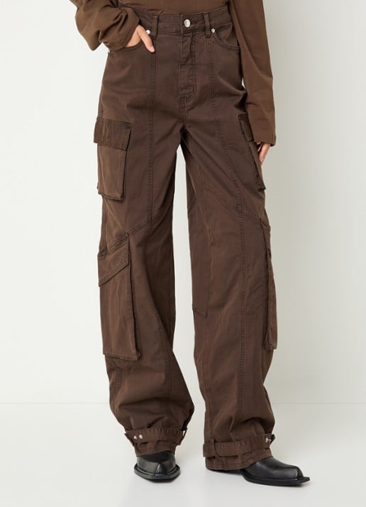 Gestuz High waist loose fit cargobroek met klepzakken