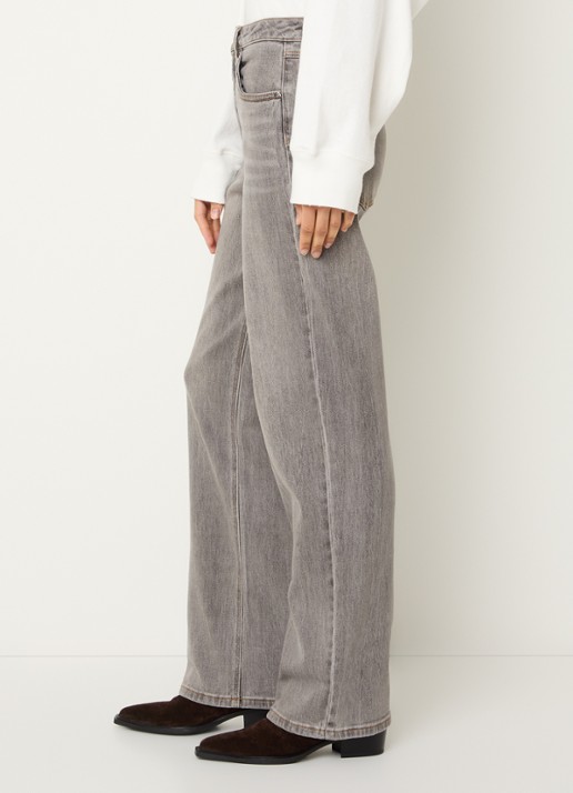 Gestuz Jade high waist straight fit jeans met gekleurde wassing - detail 2 grijs