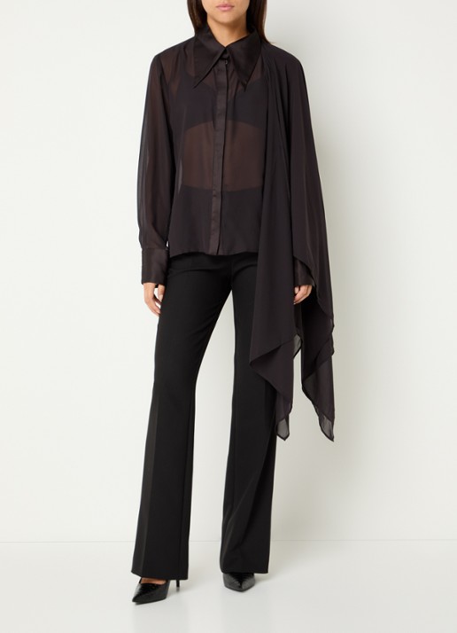 Gestuz Lynne semi-transparante blouse met sjaalkraag