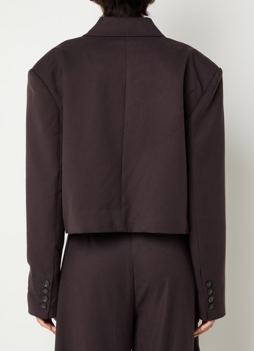 Gestuz Paula cropped blazer met bloemdecoratie - achterkant 2 aubergine