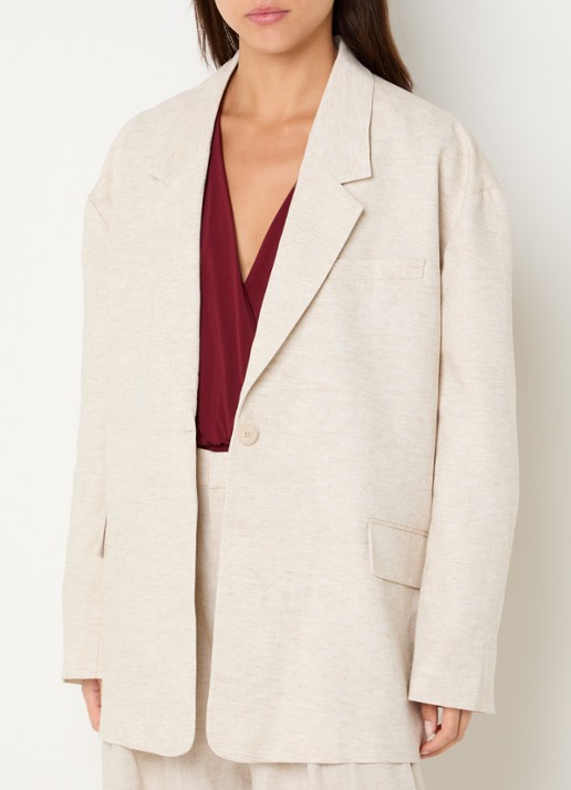 Gestuz Riava blazer in linnenblend met klepzakken