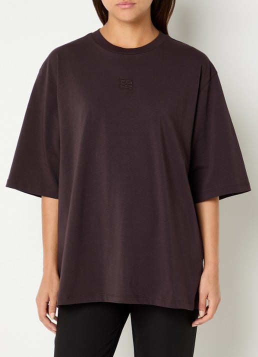 Gestuz T-shirt met ronde hals - detail 3 aubergine
