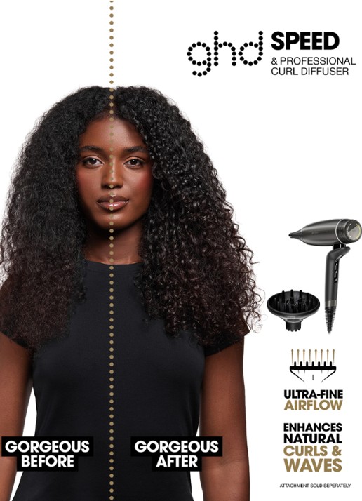 ghd Curl Diffuser voor ghd Speed hair dryer - voorkant 2 zwart