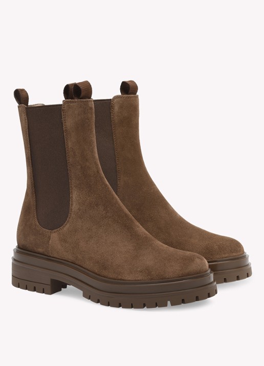 Gianvito Rossi Chester chelsea boot van suède - voorkant 4 bruin