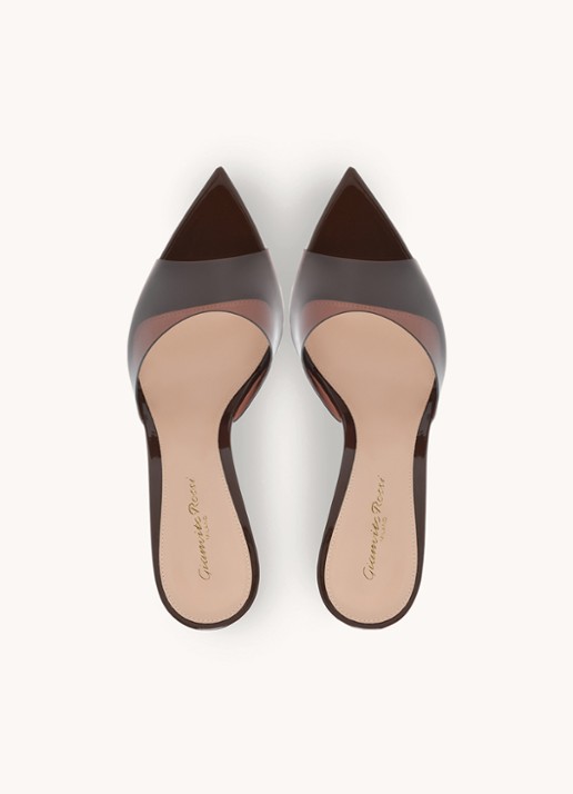 Gianvito Rossi Elle 85 muiltje - detail 3 donkerbruin