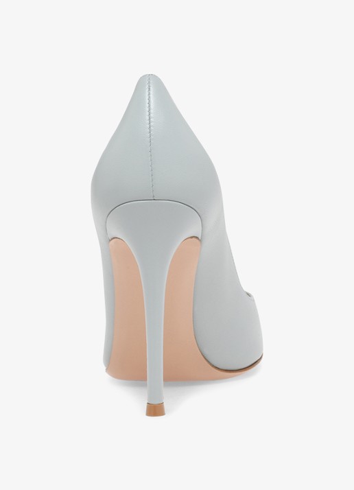 Gianvito Rossi Gianvito 105 pump van leer - achterkant blauwgrijs