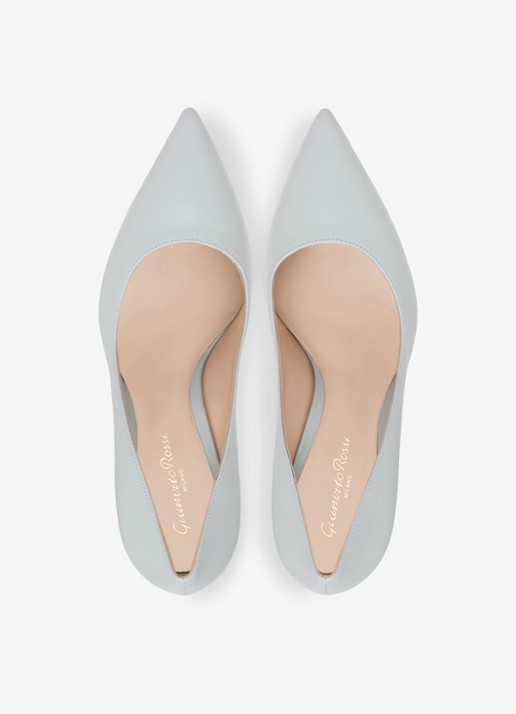 Gianvito Rossi Gianvito 105 pump van leer - detail 2 blauwgrijs