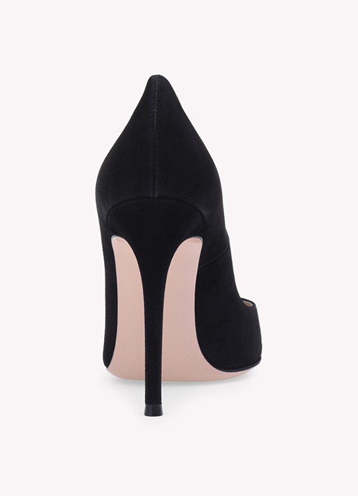 Gianvito Rossi Gianvito 105 pump van suède - detail 4 zwart