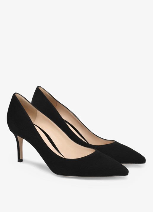 Gianvito Rossi Gianvito 70 pump van suède - voorkant 2 zwart