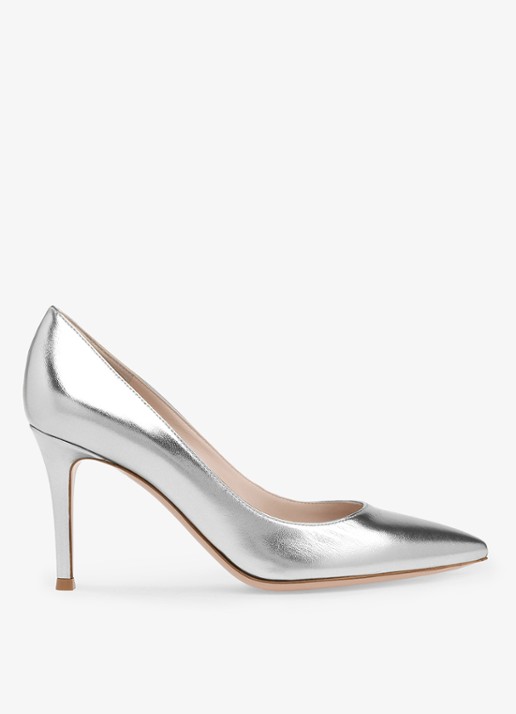 Gianvito Rossi Gianvito 85 pump van leer met metallic finish