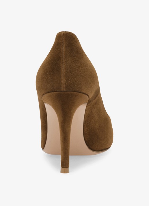 Gianvito Rossi Gianvito 85 pump van suède - achterkant 3 bruin