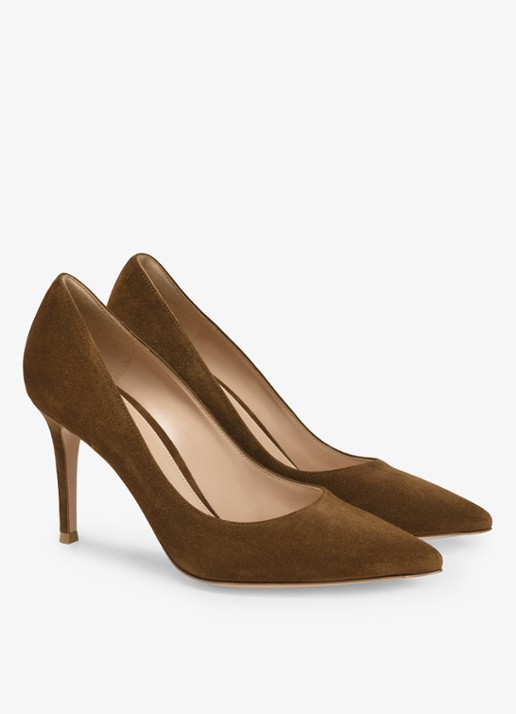 Gianvito Rossi Gianvito 85 pump van suède - voorkant 2 bruin