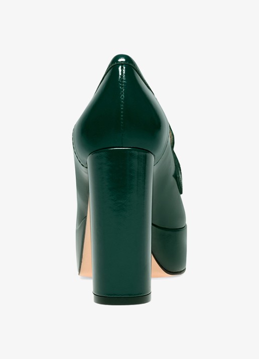 Gianvito Rossi Hadden mocassin van leer met lakfinish - achterkant 2 donkergroen