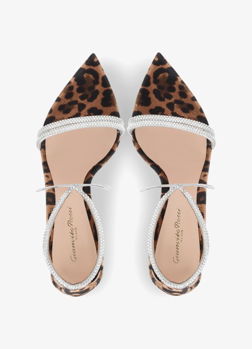 Gianvito Rossi Montecarlo sandalette met leren details en strass - detail bruin