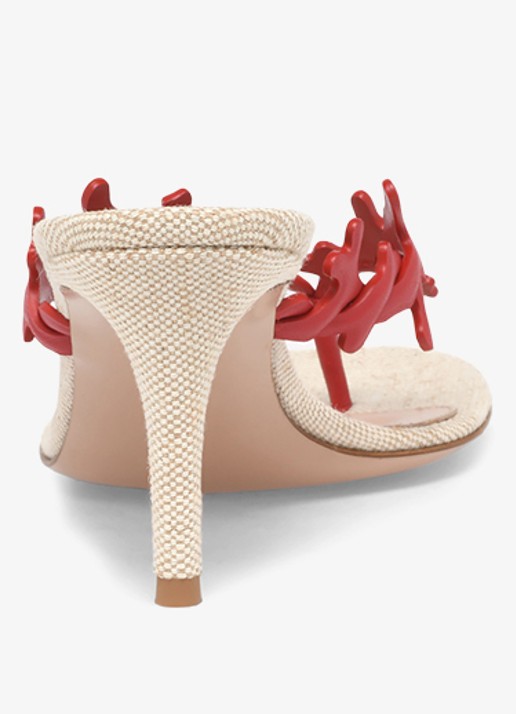 Gianvito Rossi Ocean Thong sandalette van leer - achterkant rood