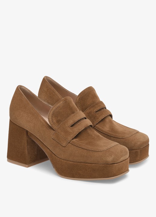 Gianvito Rossi Rouen 45 mocassin van suède - voorkant 4 bruin