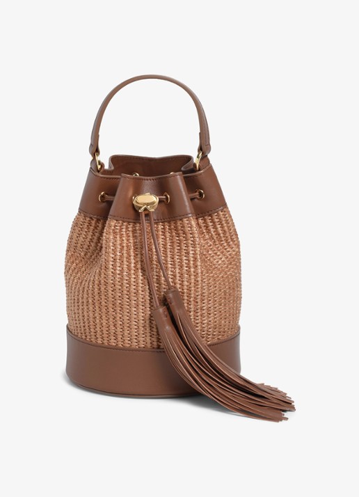 Gianvito Rossi Sienna handtas van raffia met leren details