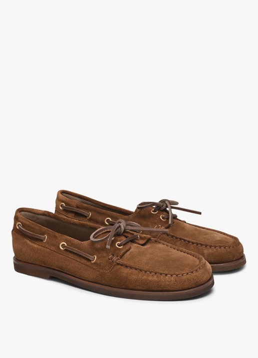 Gianvito Rossi Vandée moccasin van suède - voorkant 3 bruin
