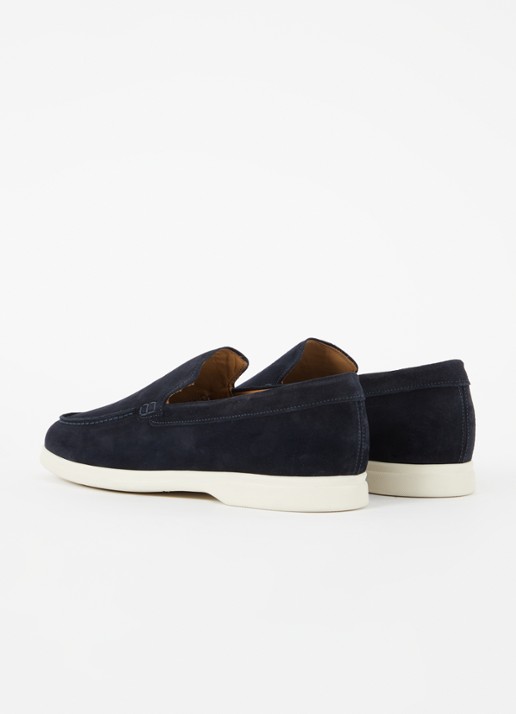 Giorgio Basic slip-on van suède - achterkant 7 donkerblauw