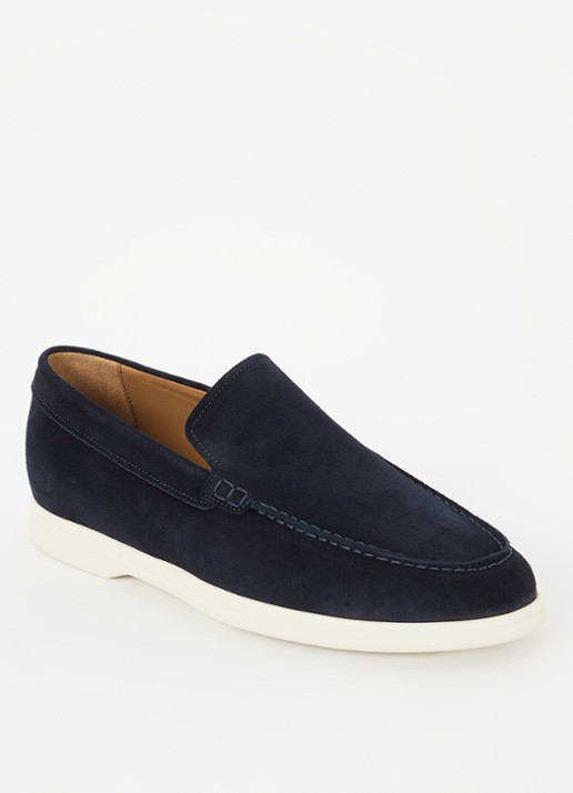 Giorgio Basic slip-on van suède - voorkant 9 donkerblauw