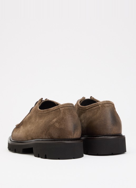 Giorgio Casual veterschoen van suède - achterkant taupe