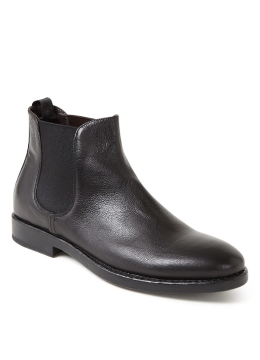 Giorgio Chelsea boot van leer - voorkant zwart