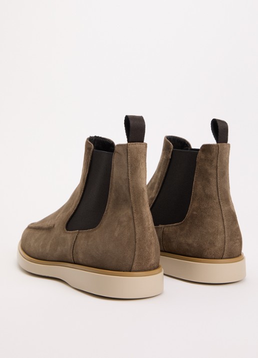 Giorgio Chelsea boot van suède - achterkant 3 taupe