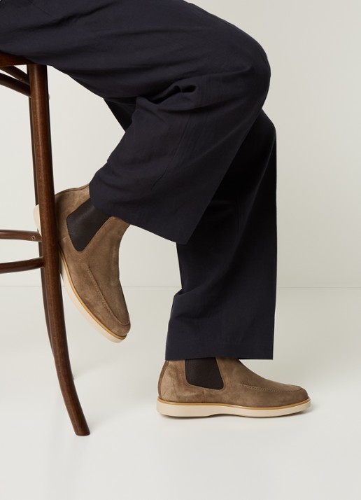 Giorgio Chelsea boot van suède - voorkant 5 taupe