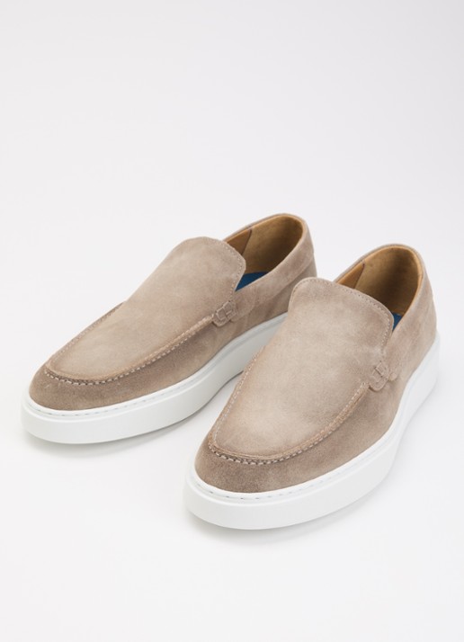 Giorgio Clean Cup slip-on van suède - detail 2 zand