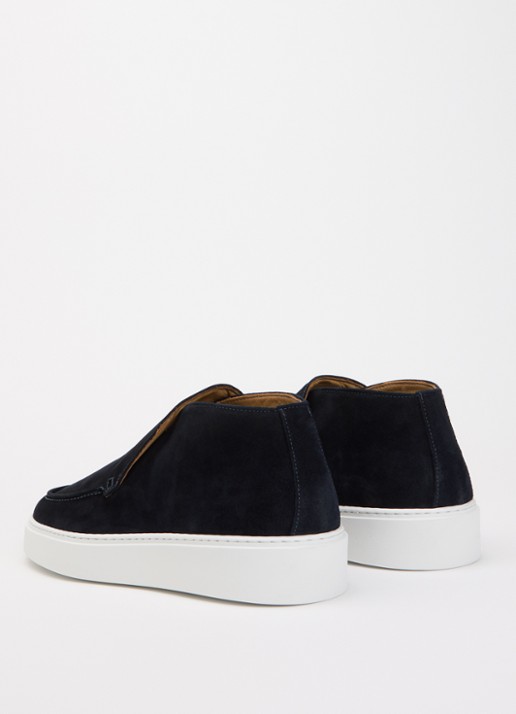 Giorgio Clean Cup slip-on van suède - achterkant 3 donkerblauw