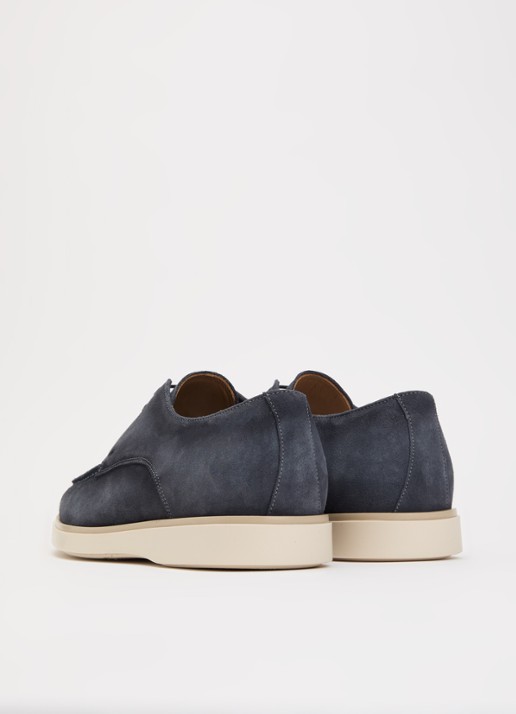 Giorgio Derby veterschoen van suède - achterkant indigo