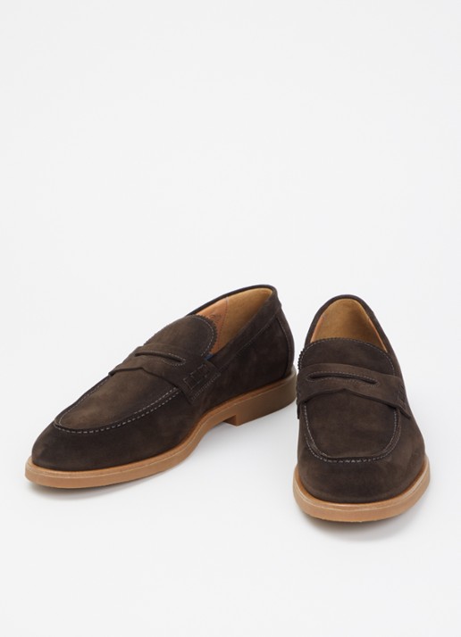 Giorgio Loafer van suède - detail 2 bruin