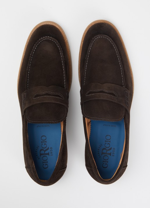 Giorgio Loafer van suède - detail 3 bruin