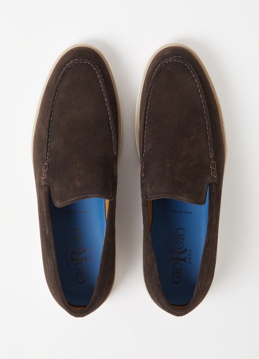 Giorgio Loafer van suéde  - detail 8 donkerbruin