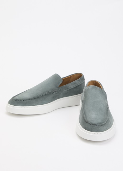 Giorgio Slip-on van suède - detail 2 zeegroen