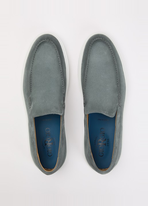 Giorgio Slip-on van suède - detail 3 zeegroen